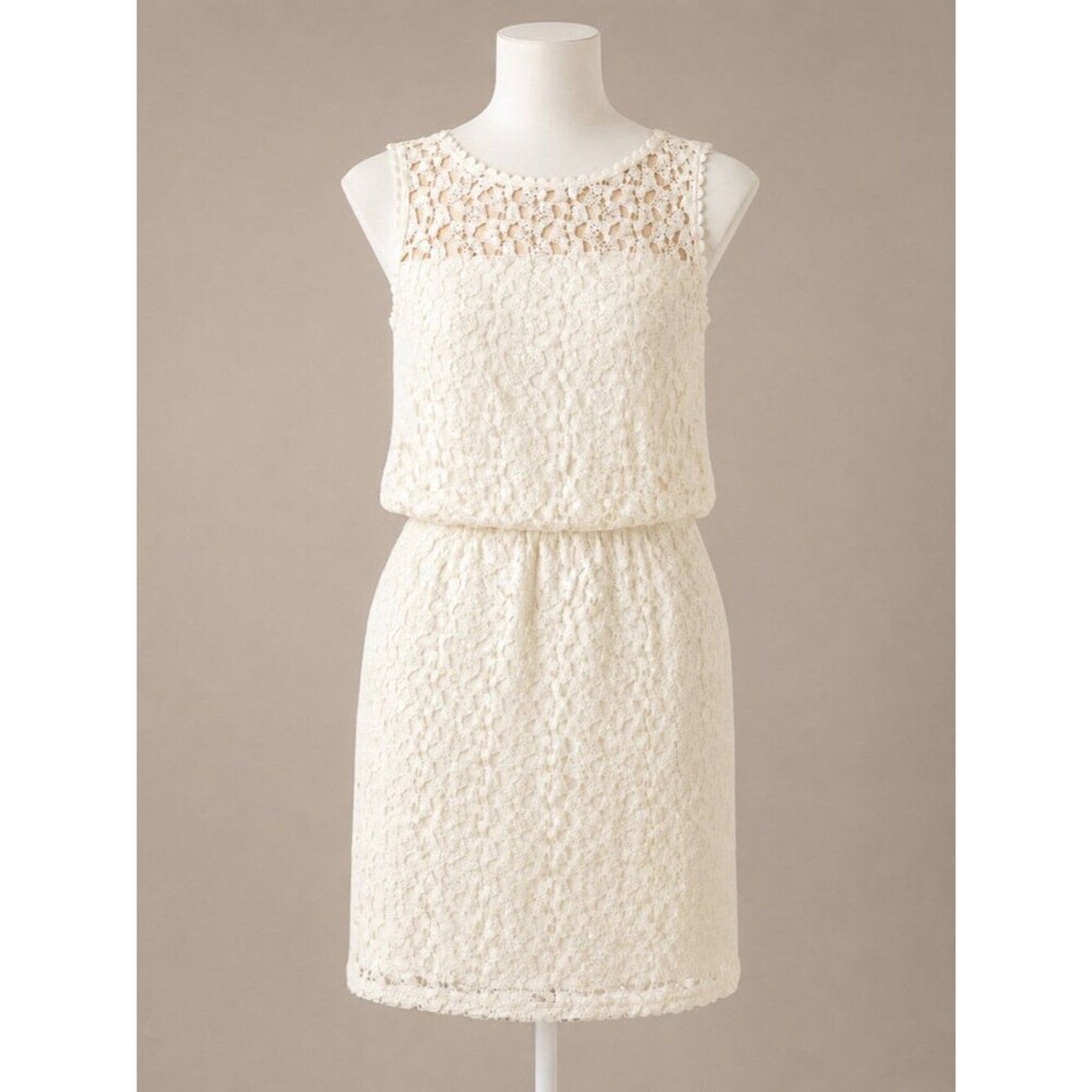 As U Wish Fully Lined All Over Lace Dress Cream (Close to White) Size Small NWT